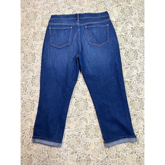 Old Navy Womens Sz 8 Reg Sweetheart Capris Cuffed Stretch  Mid Rise Jeans Blue - Picture 3 of 10
